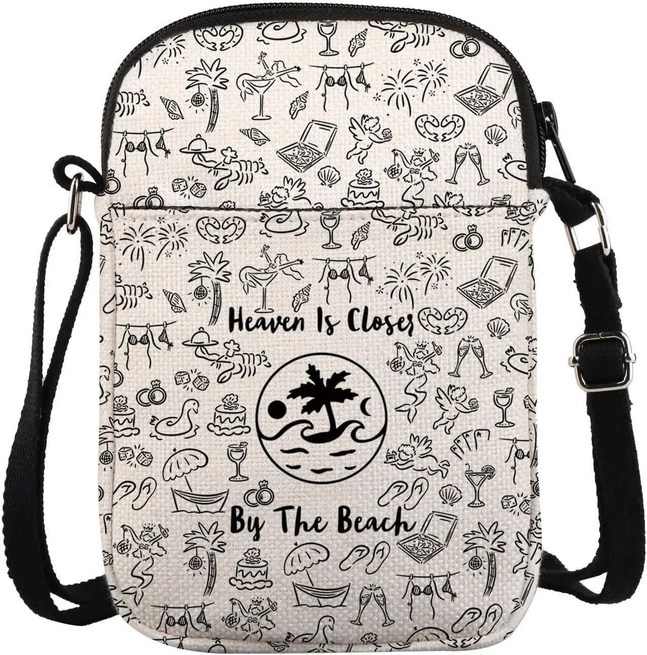 KUIYAI Heaven Is Closer By the Beach Crossbody Bag Beach Trip Gift Be-ach Lover Gift