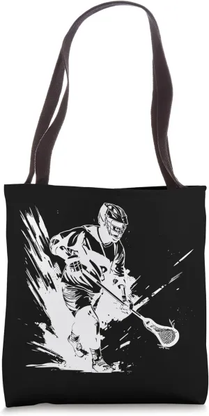 Lacrosse Player Graffiti Tote Bag