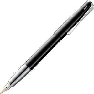 Lamy studio pianoblack - Fountain Pen in elegant metal body - 14 ct. gold nib, partially platinum-plated & in nib size EF - incl T 10 blue ink cartridge