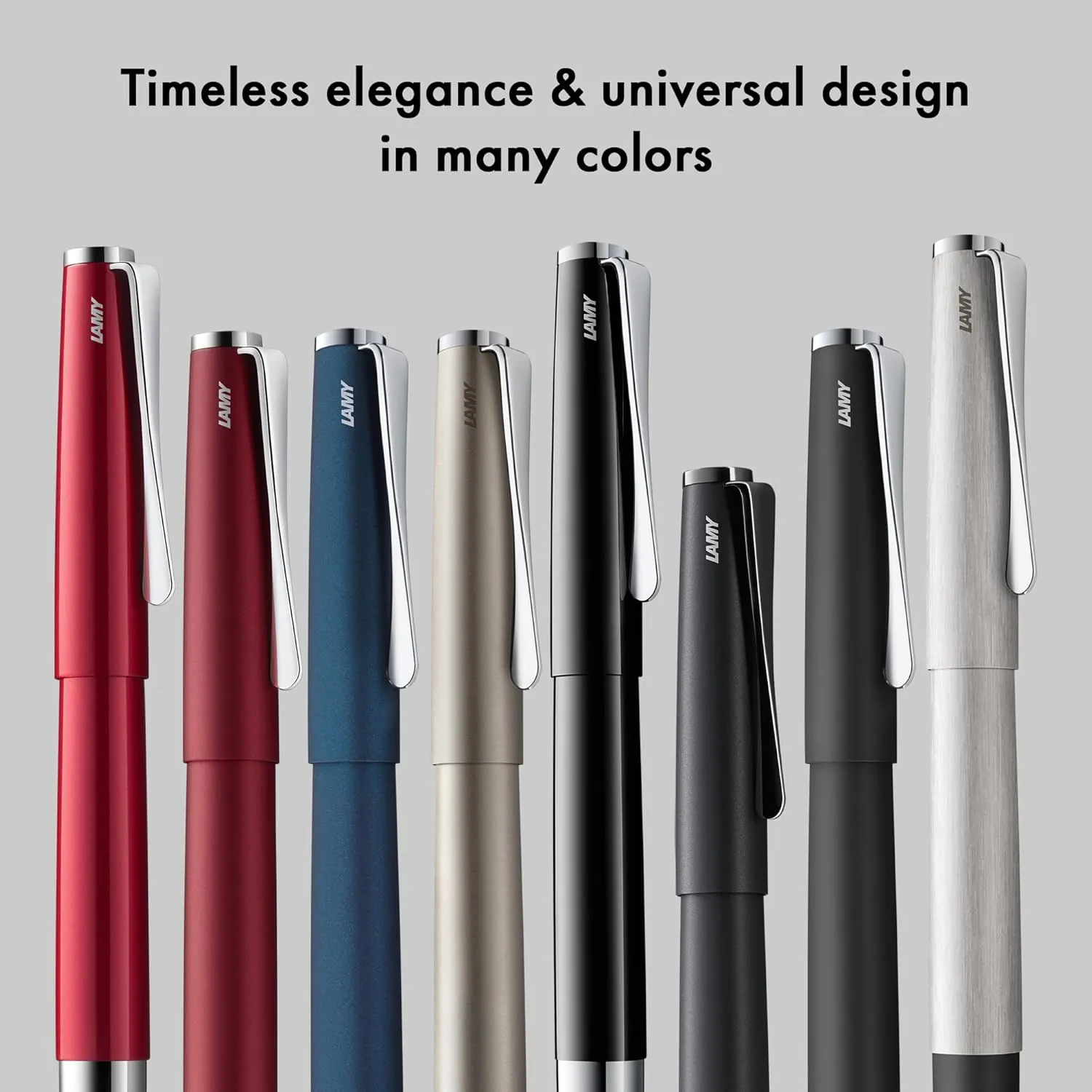 Lamy studio pianoblack - Fountain Pen in elegant metal body - 14 ct. gold nib, partially platinum-plated & in nib size EF - incl T 10 blue ink cartridge