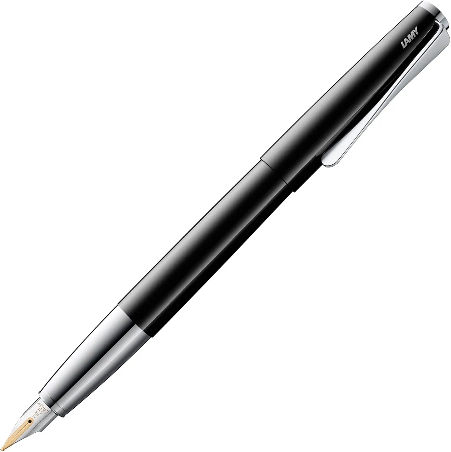 Lamy studio pianoblack - Fountain Pen in elegant metal body - 14 ct. gold nib, partially platinum-plated & in nib size EF - incl T 10 blue ink cartridge