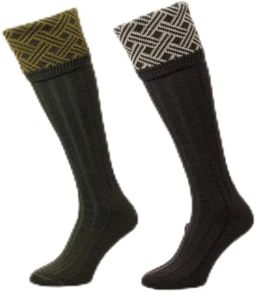 Langton Lattice Shooting Socks Brown