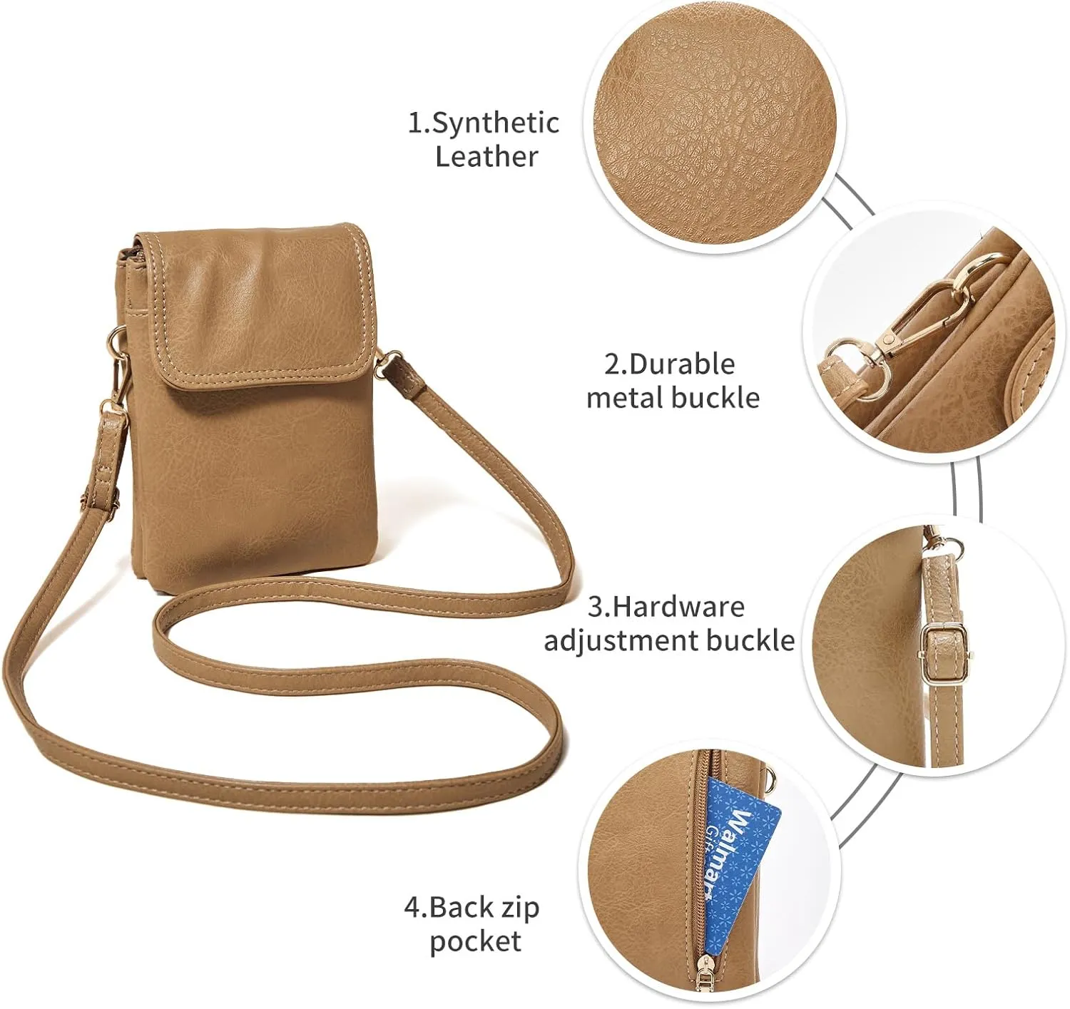 LAORENTOU Designer Crossbody Bag for Women,Small Shoulder Phone Bags for Ladies,Purses with Adjustable Shoulder Strap
