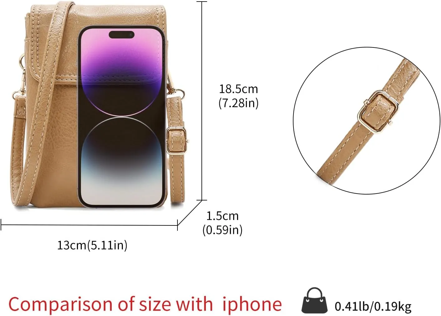 LAORENTOU Designer Crossbody Bag for Women,Small Shoulder Phone Bags for Ladies,Purses with Adjustable Shoulder Strap