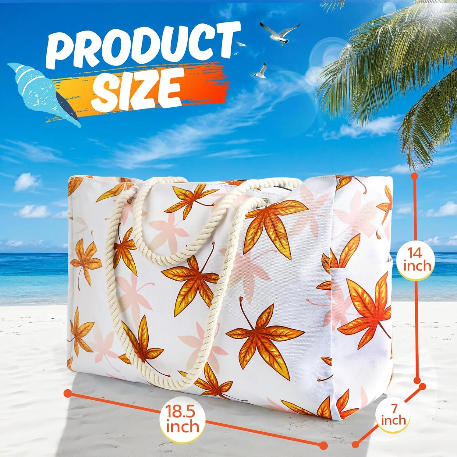 Large Beach Bag for Women & Men, Beach Bags Waterproof Sandproof, Travel Tote Bag, Swim Pool Bag for Family Outdoor