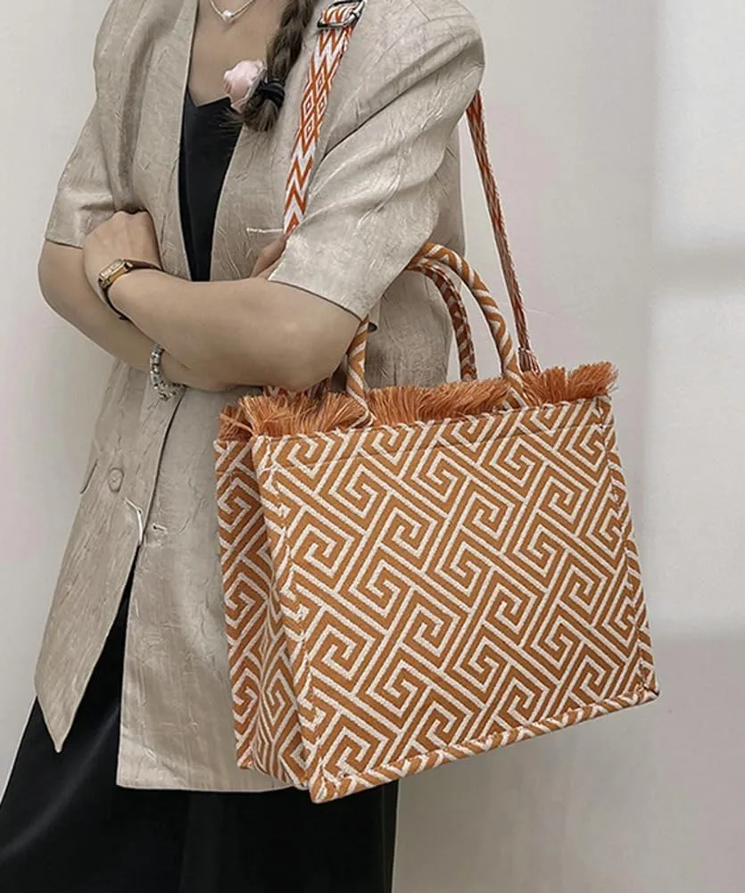 Large Canvas Tote Bag for Women With Pockets Tassel Crossbody Purses Zipper Shoulder Bag Handbags for Work Beach Gym