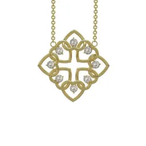 Lattice 9kt gold pendant and chain