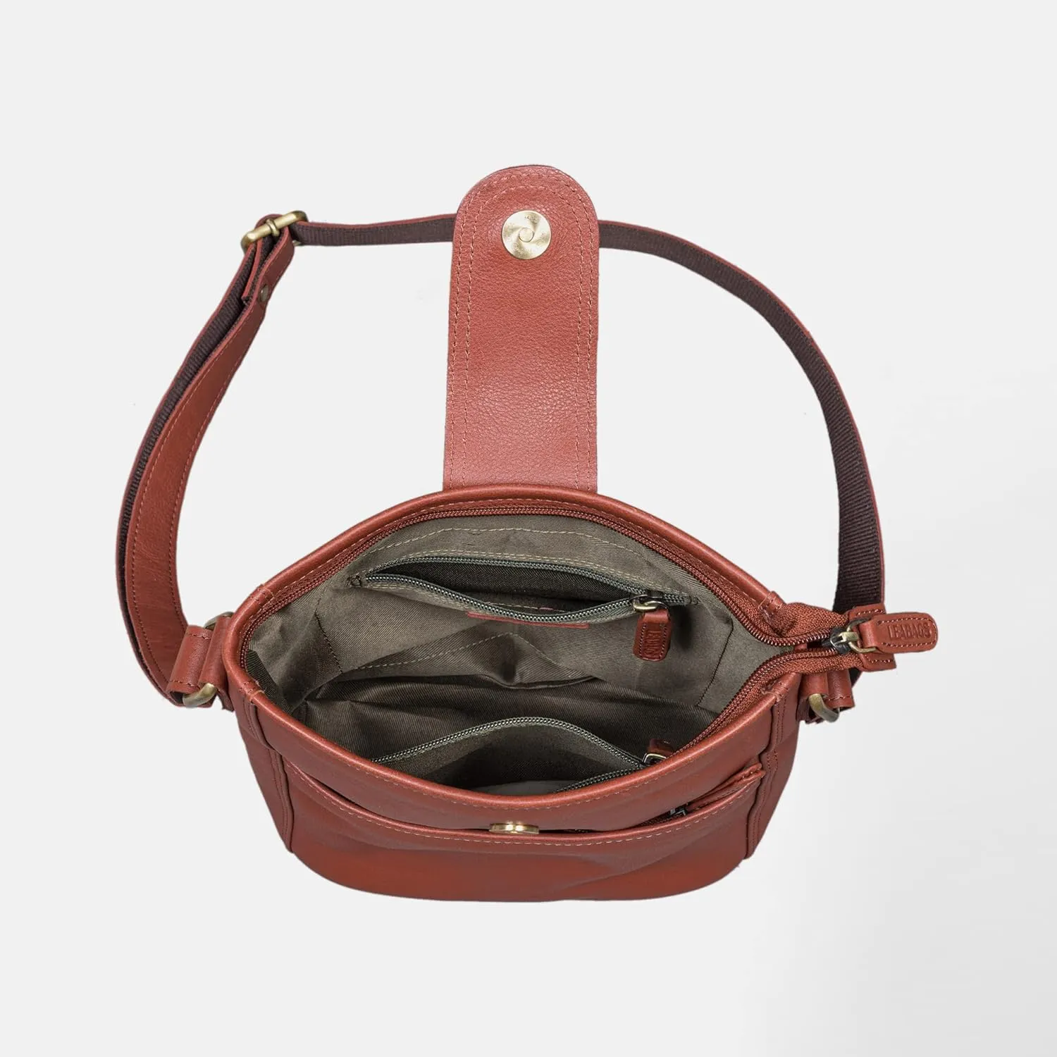 LEABAGS Leather Crossbody Bag - Vintage Genuine Buffalo Leather Handbag - Shoulder Messenger Bag Men Women Briefcase Athens