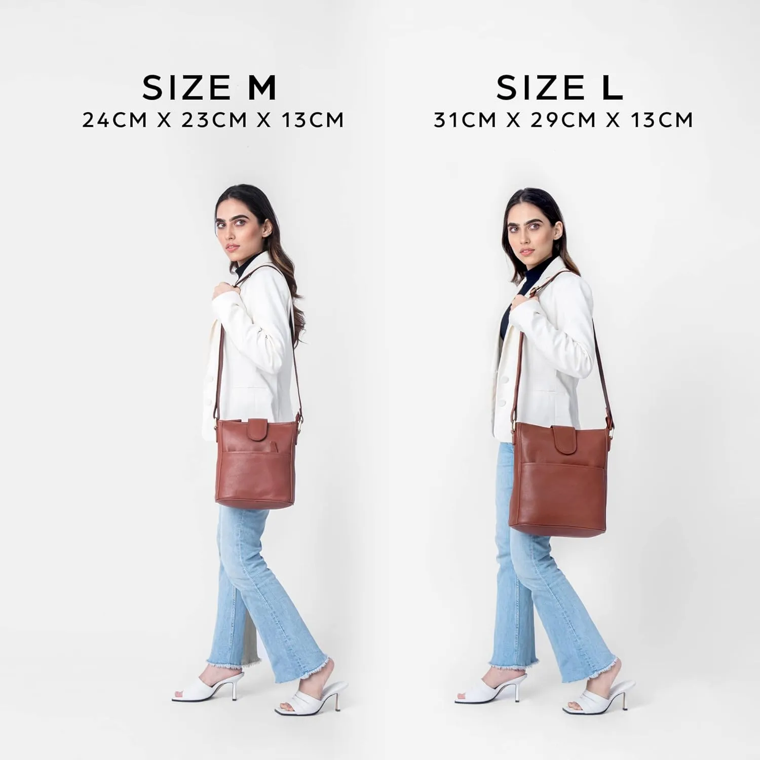 LEABAGS Leather Crossbody Bag - Vintage Genuine Buffalo Leather Handbag - Shoulder Messenger Bag Men Women Briefcase Athens