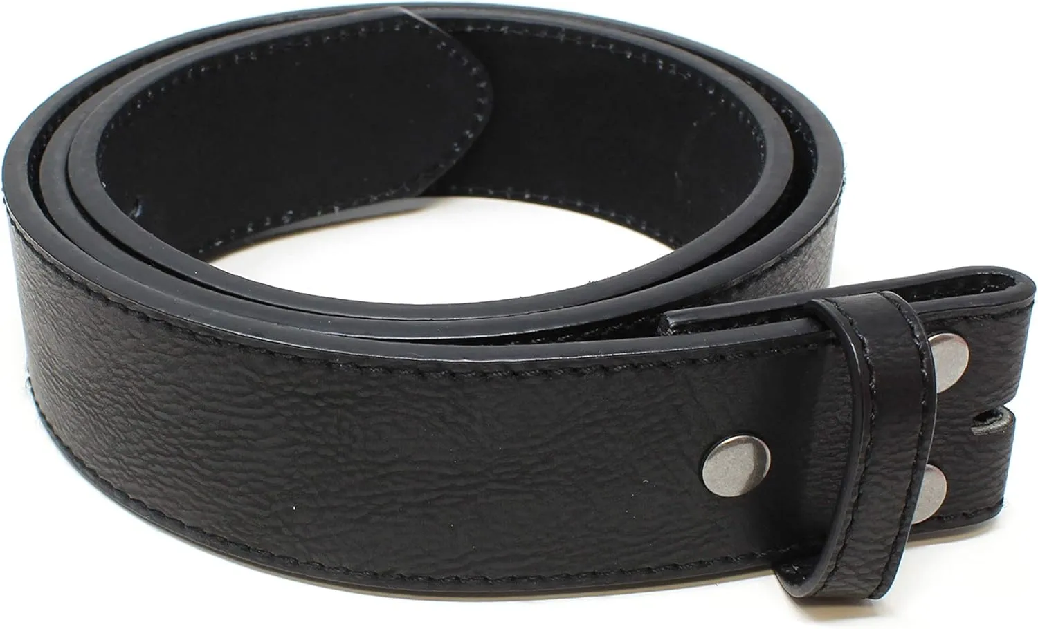 Leather Belt Strap with Vintage Distressed Texture 1.5" Wide with Snaps and without Buckle