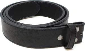 Leather Belt Strap with Vintage Distressed Texture 1.5" Wide with Snaps and without Buckle