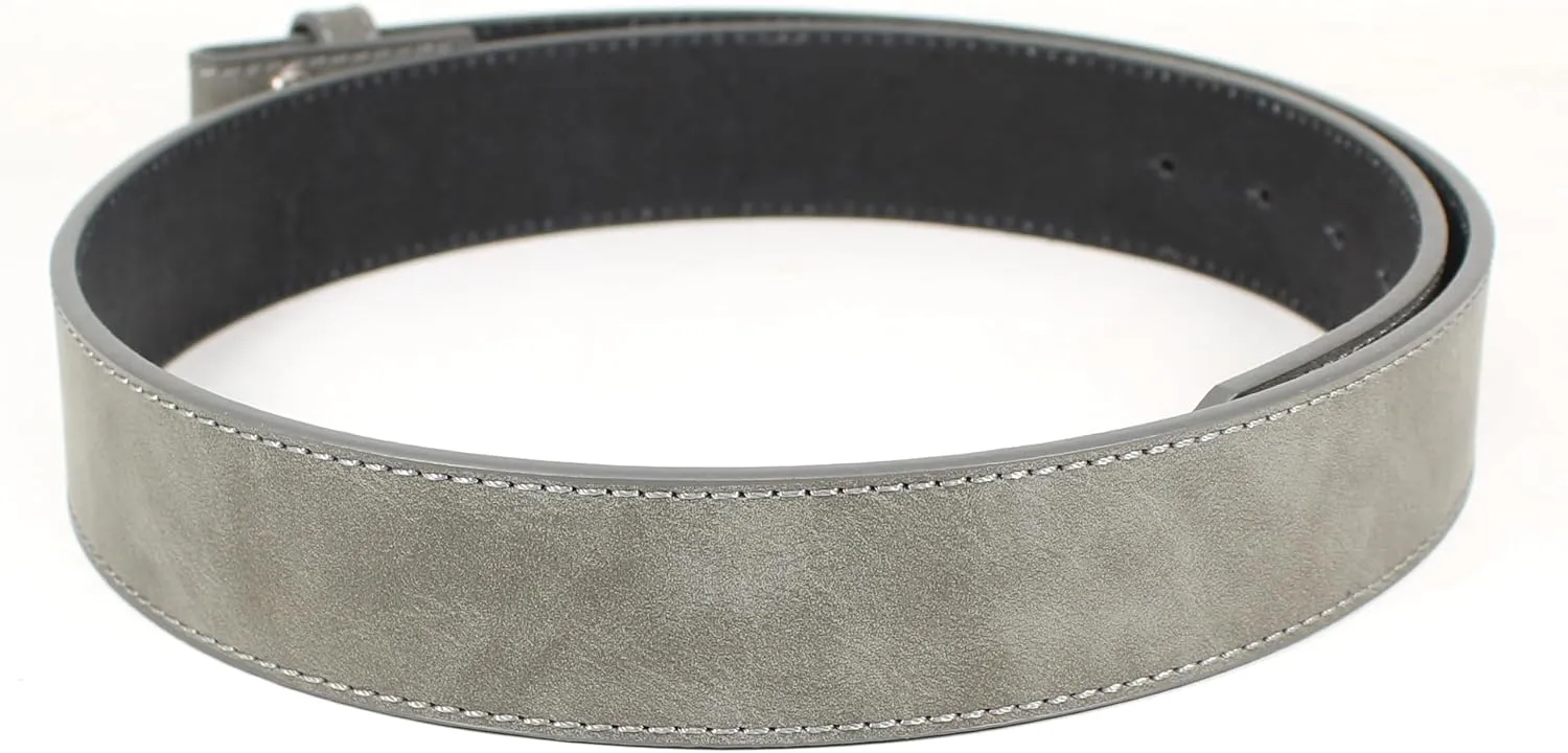 Leather Belt Strap with Vintage Distressed Texture 1.5" Wide with Snaps and without Buckle