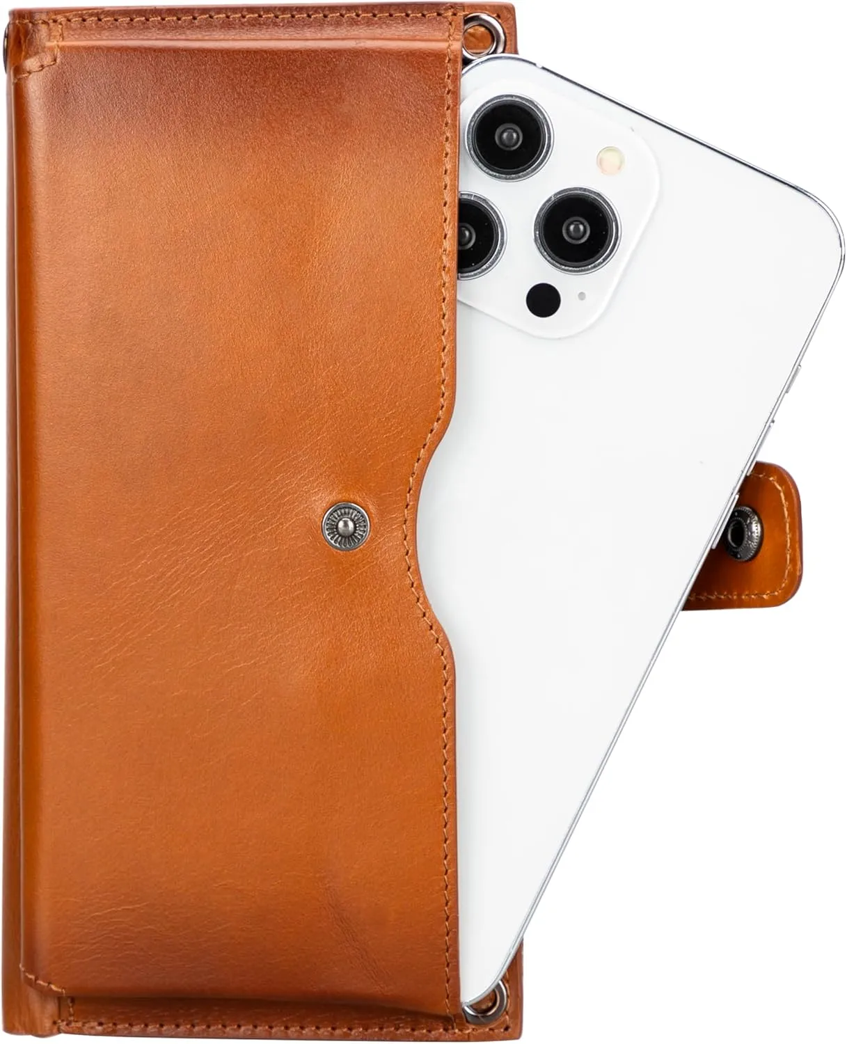 Leather Crossbody Wallet with Strap, Genuine Leather Crossbody Cell Phone Purse, Handbag