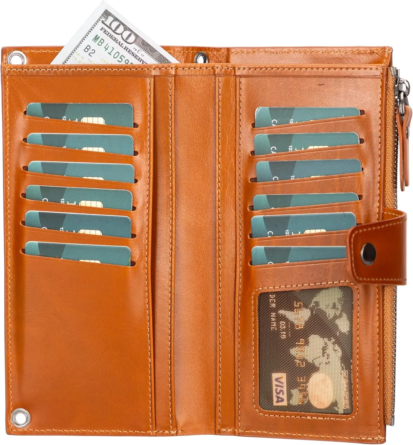 Leather Crossbody Wallet with Strap, Genuine Leather Crossbody Cell Phone Purse, Handbag