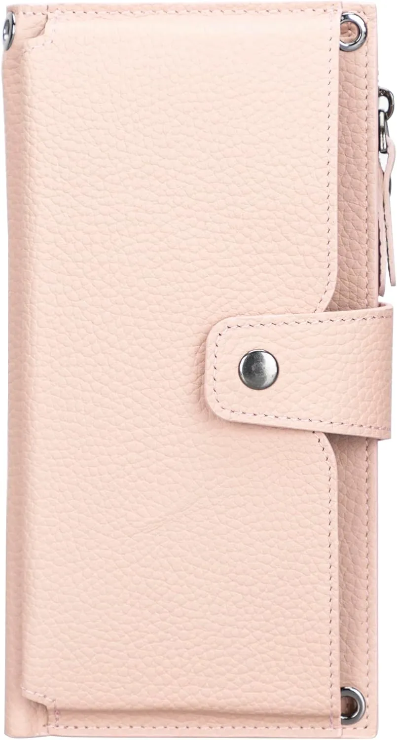 Leather Crossbody Wallet with Strap, Genuine Leather Crossbody Cell Phone Purse, Handbag