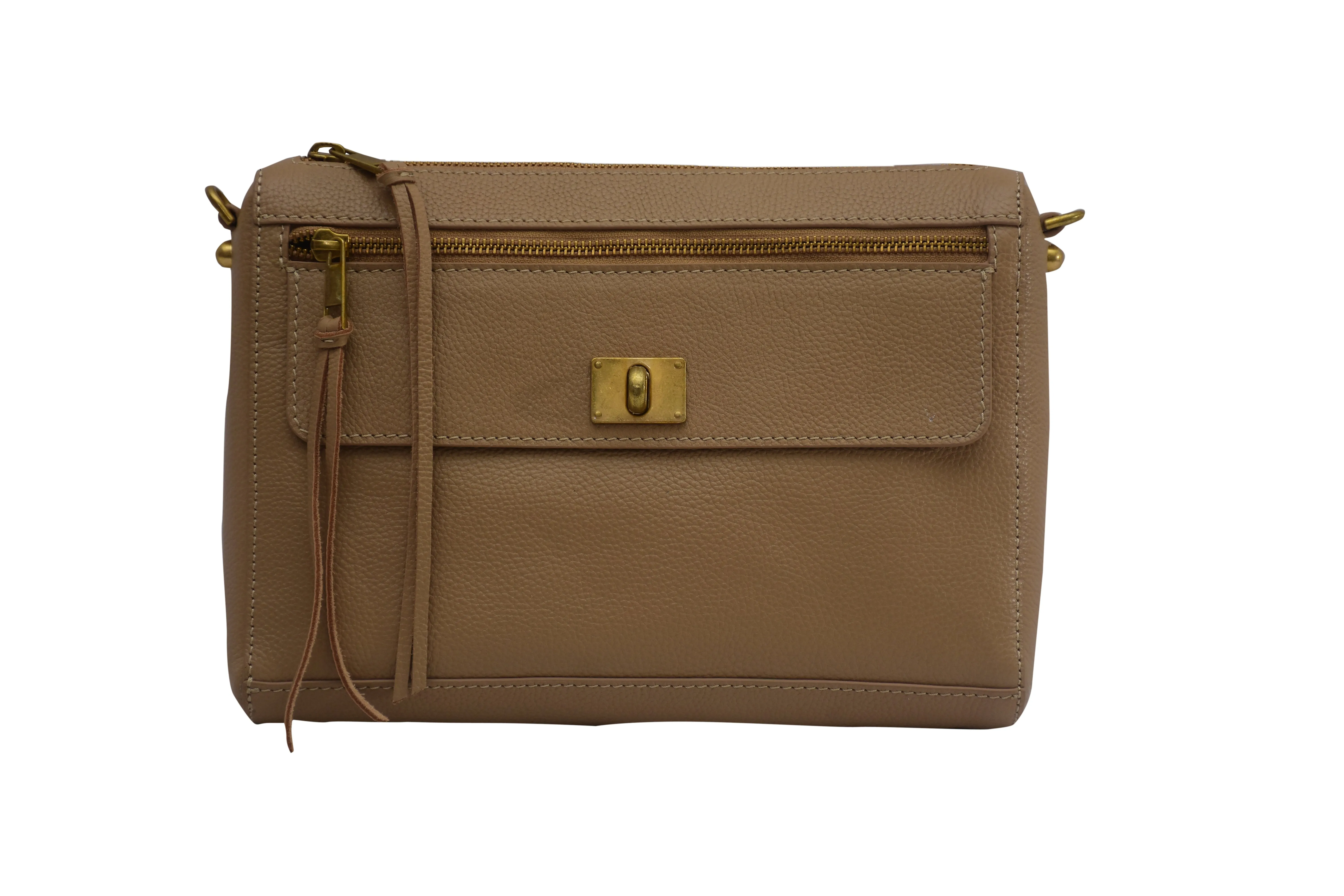 Leather Crossbody With Zip Pockets