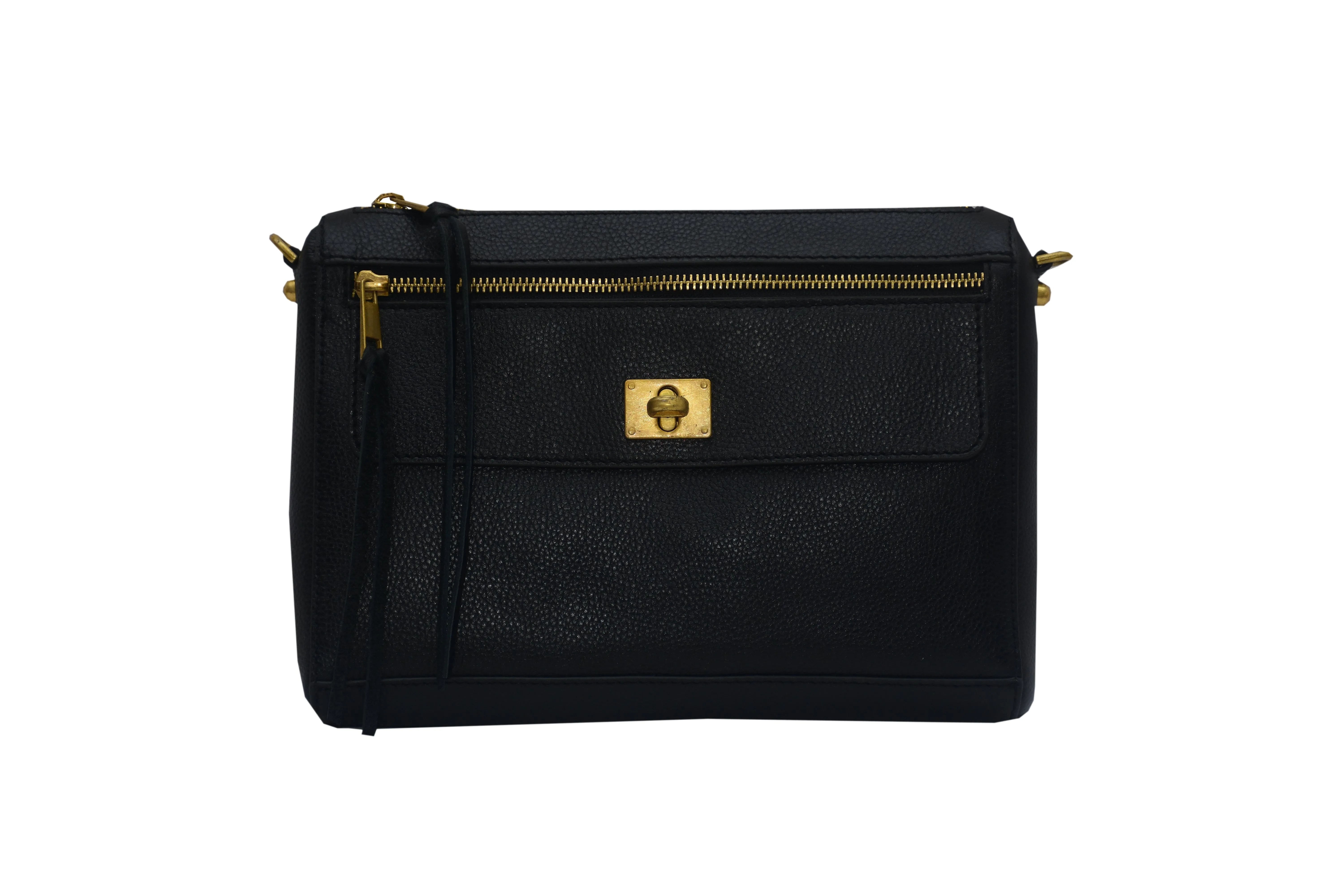 Leather Crossbody With Zip Pockets