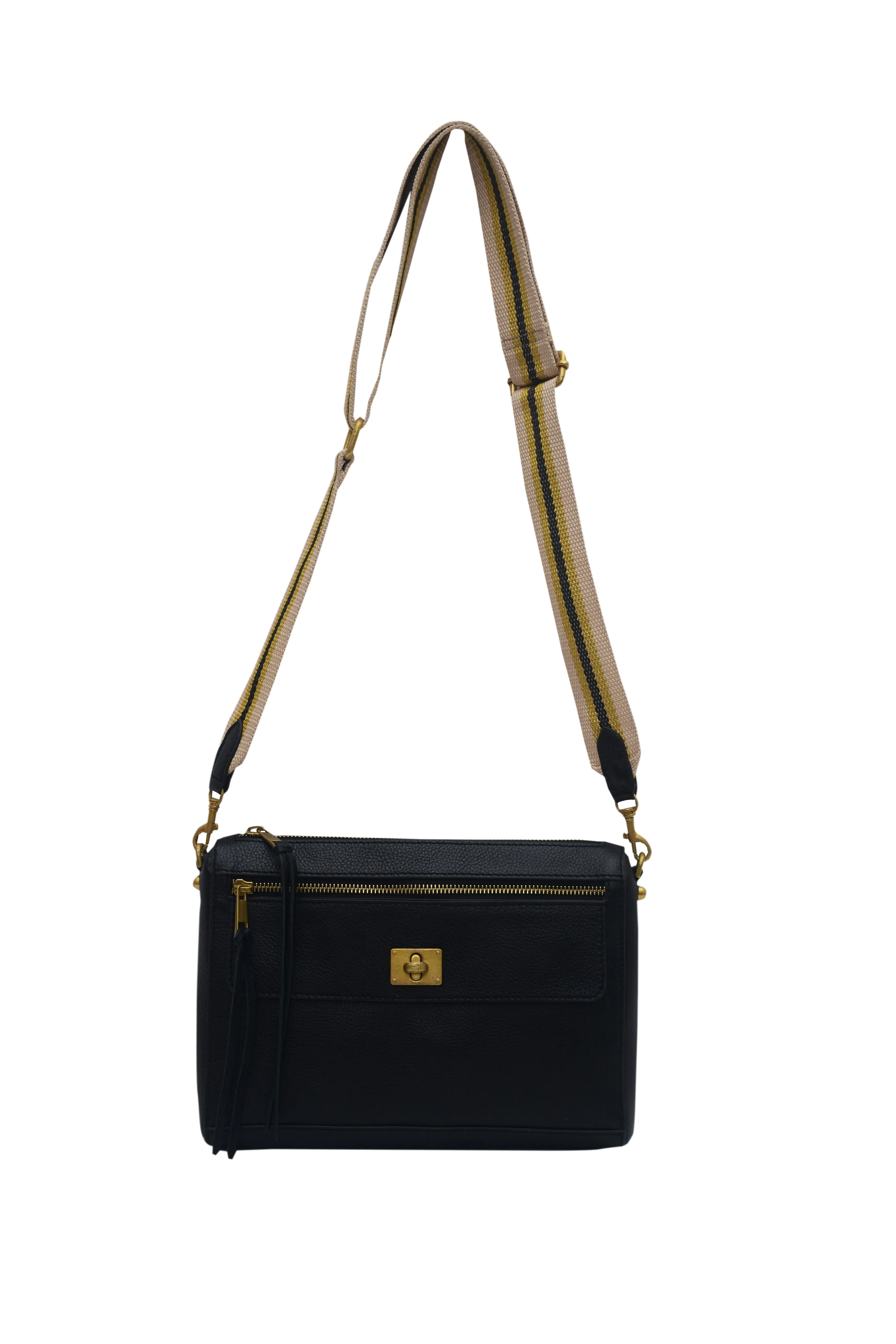 Leather Crossbody With Zip Pockets