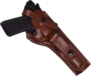 Leather MK 22 Holster With Mag Pouch Compatible with Ruger MK I, II, III, IV Handguns with 5.5-Inch Barrel | Leather Handgun Holster Compatible with Mark 22 Handgun | (Right, Mahogany