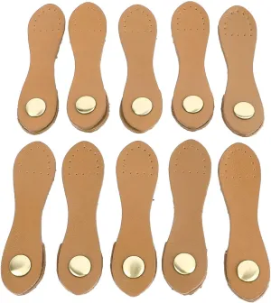 Leather Tab Closure, Toggles Button Black PU Leather Snap Leather Snap Buckles Leather Tab Closure Used for Handbags Shoulder Bags Purses DIY Sewing Accessories (Claybank)