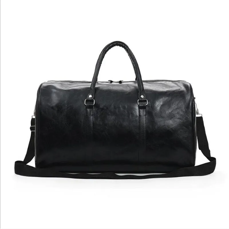 Leather Travel Bag Large Duffle Independent Big Fitness Bags Handbag Bag Luggage Shoulder Bag Black Men Fashion Zipper Pu
