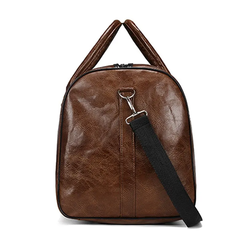 Leather Travel Bag Large Duffle Independent Big Fitness Bags Handbag Bag Luggage Shoulder Bag Black Men Fashion Zipper Pu