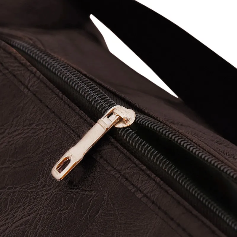 Leather Travel Bag Large Duffle Independent Big Fitness Bags Handbag Bag Luggage Shoulder Bag Black Men Fashion Zipper Pu