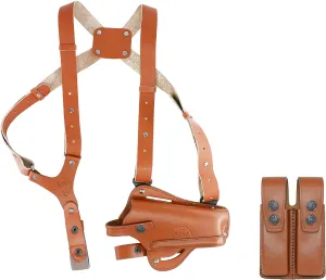 Leather Vertical- Horizontal Shoulder & Belt Holster RH Fits Colt Ruger Springfield Taurus 1911 (3in1) Free Extension for Big Body Size!