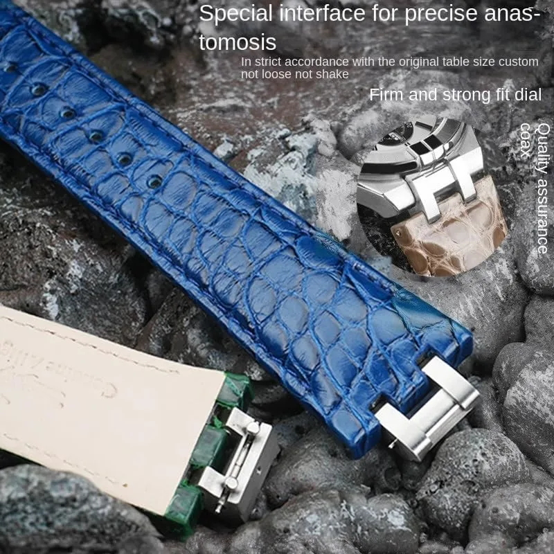 Leather Watch Band For Maurice Lacroix AIKON AI6007 1108 AI6058 AI6008 Quick Release Bracelet Stainless Steel Metal Joint Strap