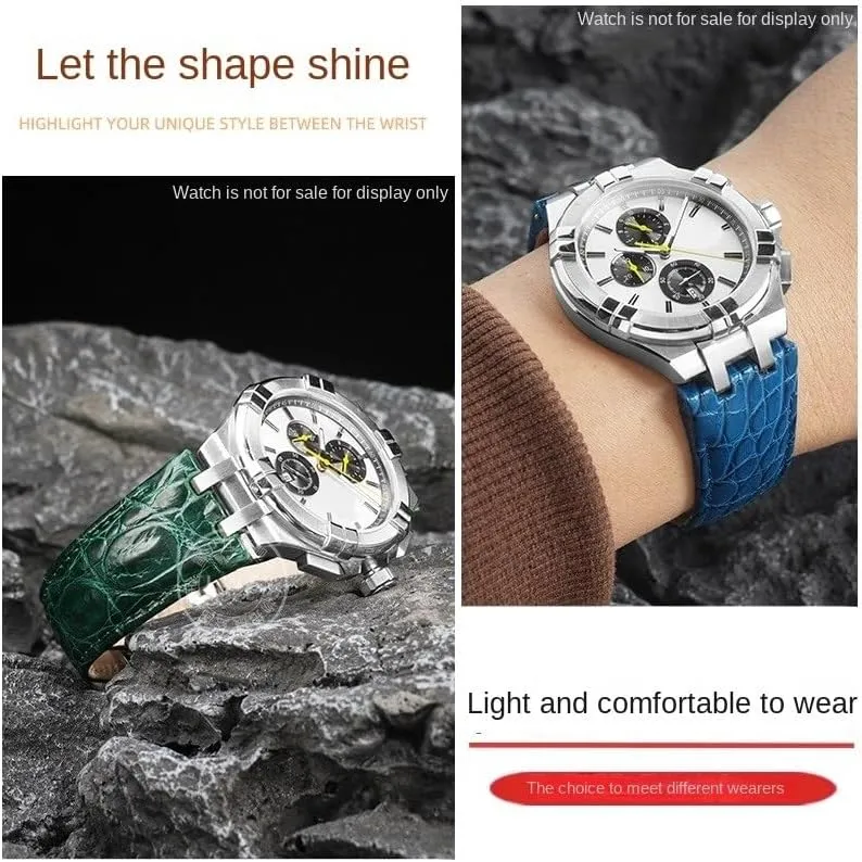 Leather Watch Band For Maurice Lacroix AIKON AI6007 1108 AI6058 AI6008 Quick Release Bracelet Stainless Steel Metal Joint Strap