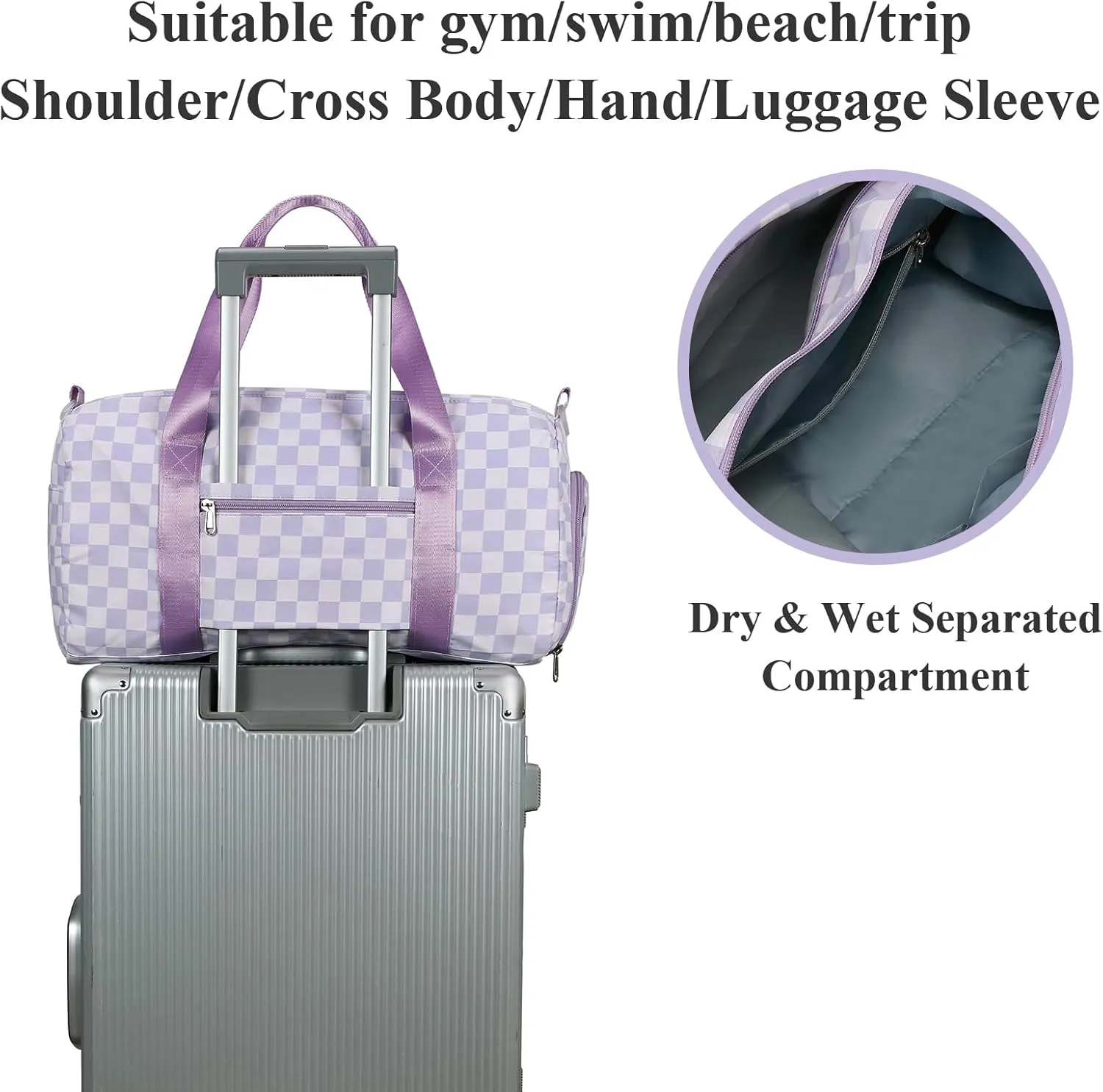 LEDAOU Duffle Bag Girls Kids Cute Dance Bag with Shoes Compartment Gym Bag with Wet Pocket Sports Overnight Travel Bag