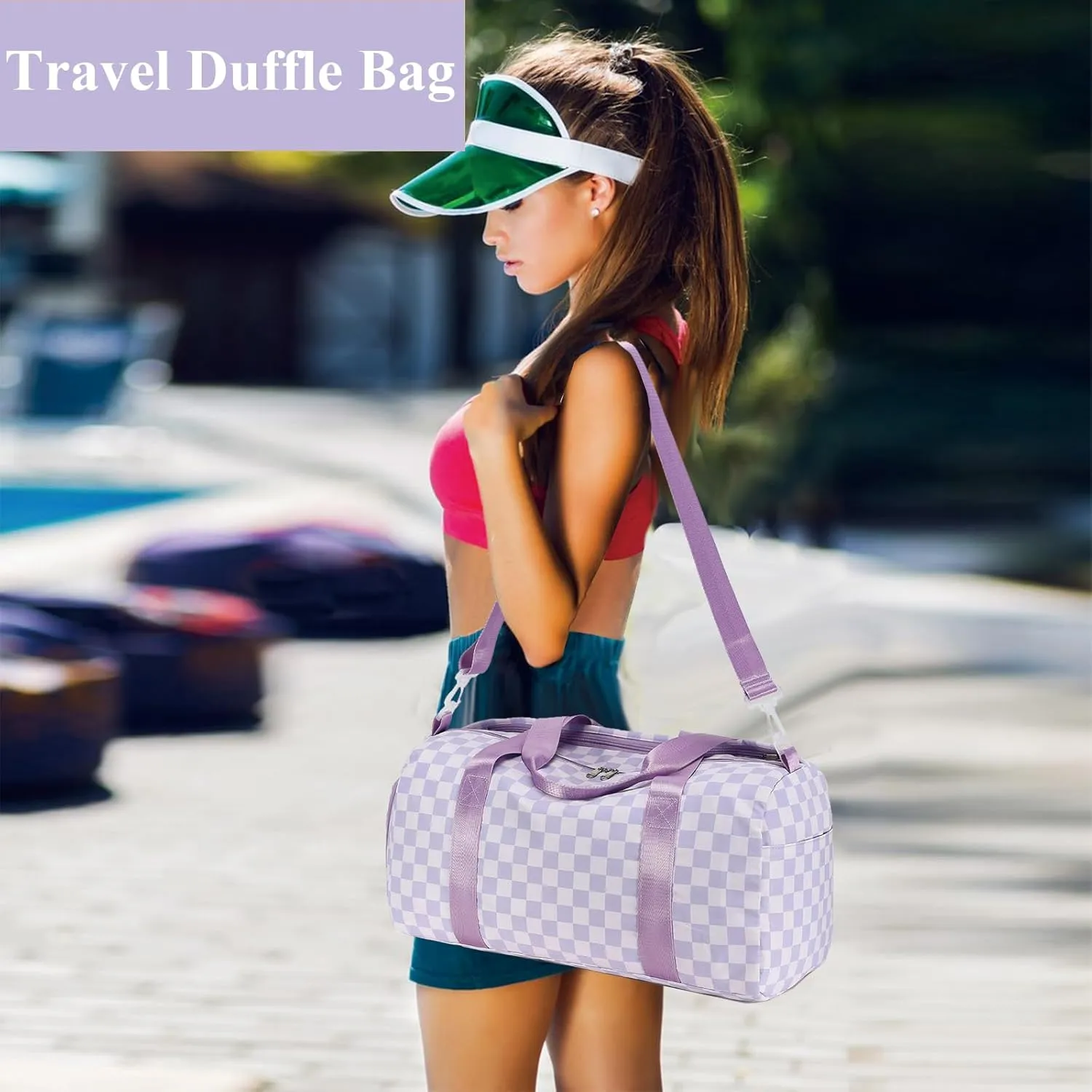 LEDAOU Duffle Bag Girls Kids Cute Dance Bag with Shoes Compartment Gym Bag with Wet Pocket Sports Overnight Travel Bag