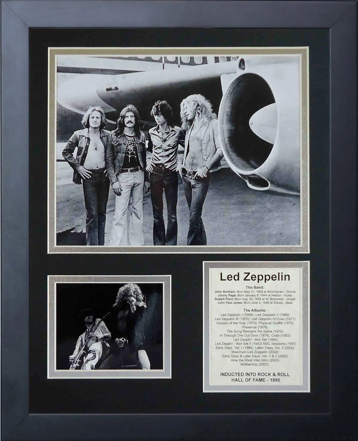 Legends Never Die Led Zeppelin Plane- Rock & Roll Legends Collectible | Framed Photo Collage Wall Art Decor, 11x14-Inch, (16180U)
