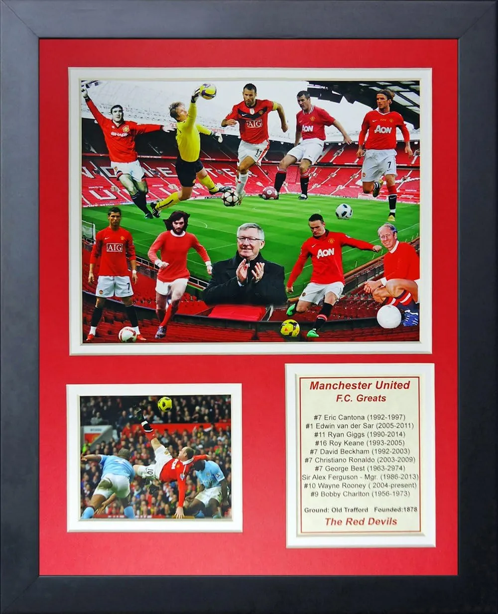 Legends Never Die Manchester United FC Greats Collage Photo Frame, 11" x 14"