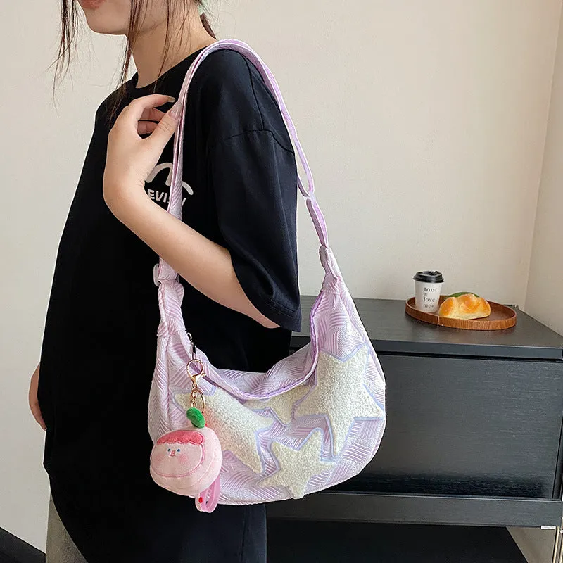 Leisure Canvas Pocket Cute Fashion Pentagram Crossbody Bags