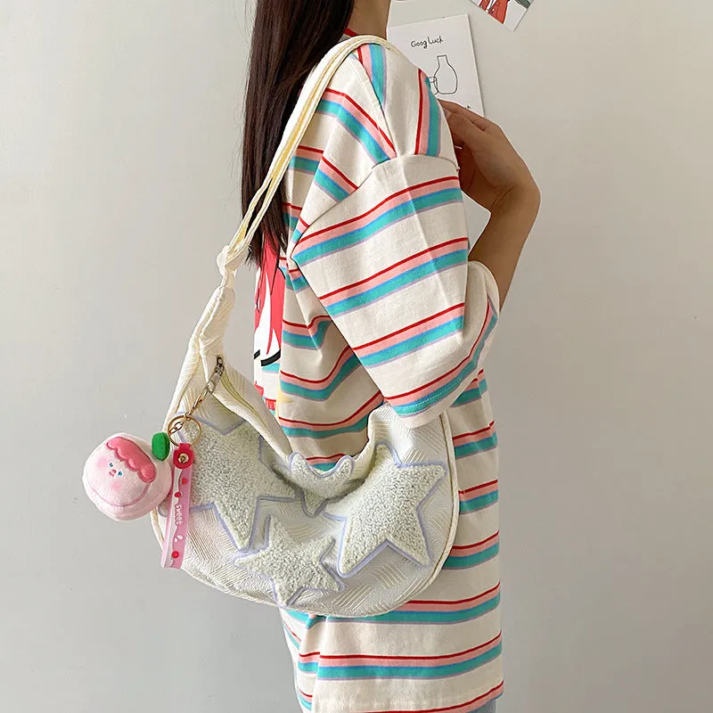 Leisure Canvas Pocket Cute Fashion Pentagram Crossbody Bags