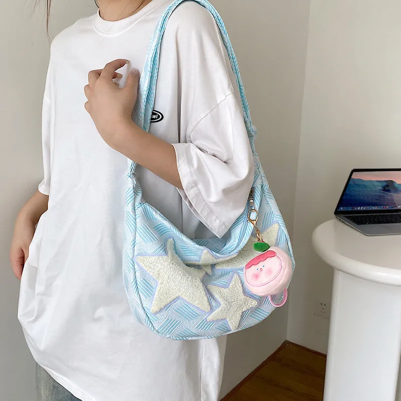 Leisure Canvas Pocket Cute Fashion Pentagram Crossbody Bags