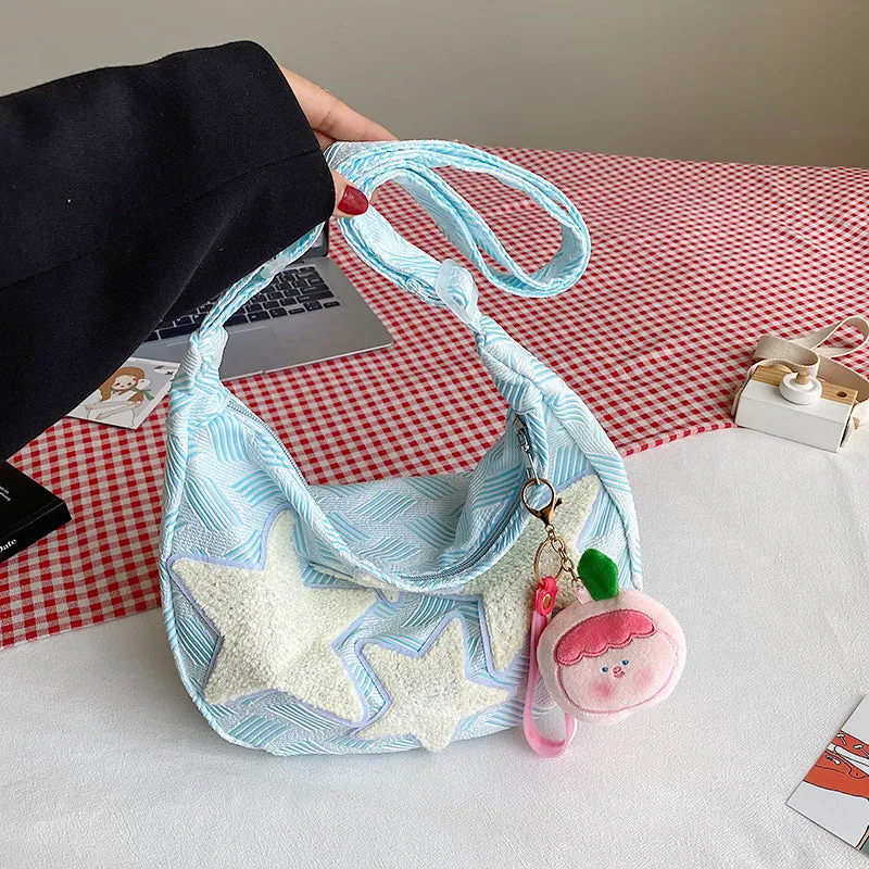 Leisure Canvas Pocket Cute Fashion Pentagram Crossbody Bags