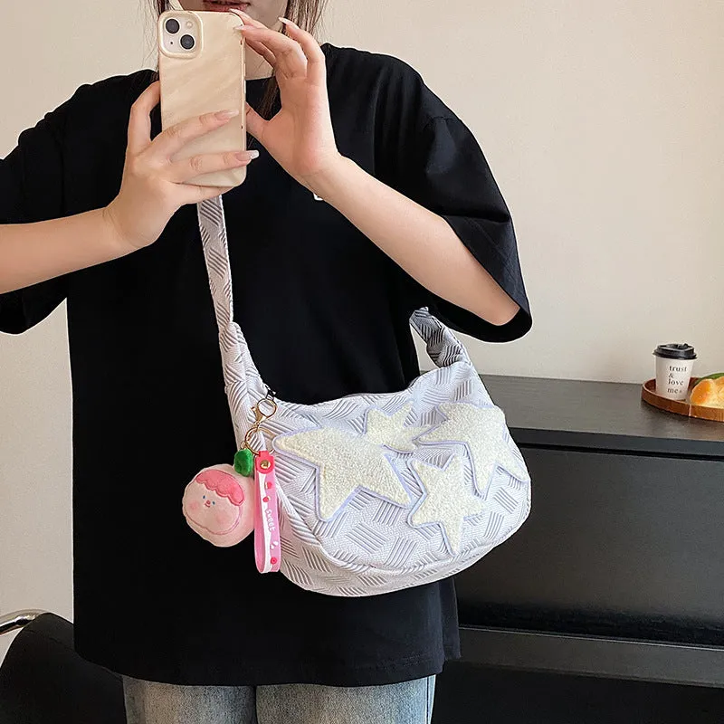 Leisure Canvas Pocket Cute Fashion Pentagram Crossbody Bags