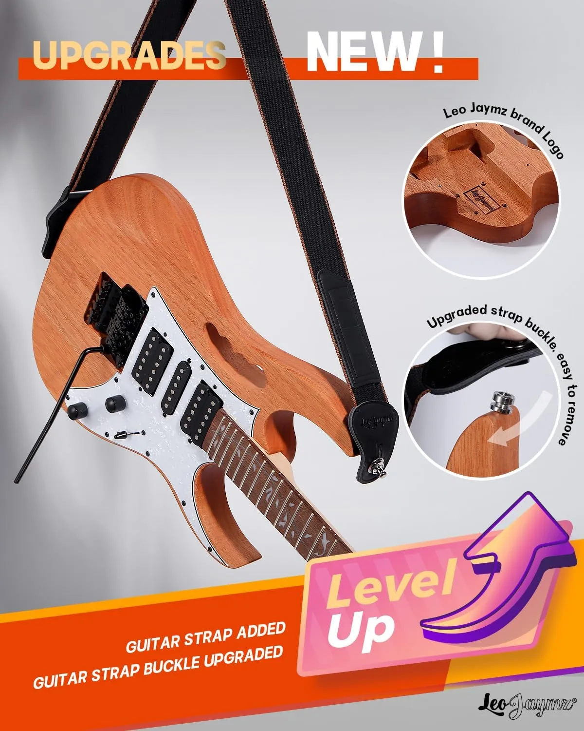 Leo Jaymz DIY Electric Guitar Kits in IBZ Style - Mahogany Body and Maple Neck - All Components Included (7V)
