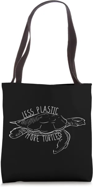 Less Plastic More Turtles Sea Conservation Animal Welfare Tote Bag