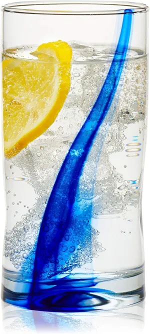 Libbey Impressions Tumbler Glasses, Set of 4 (Blue Ribbon)