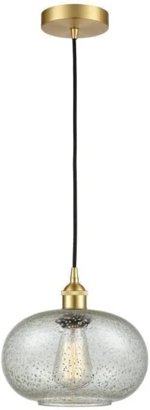 Lighting Gorham - 1 Light Cord Hung Mini Pendant in Industrial Style-10.75 Inches Tall and 9.5 Inches Wide-Satin Gold Finish-Mica