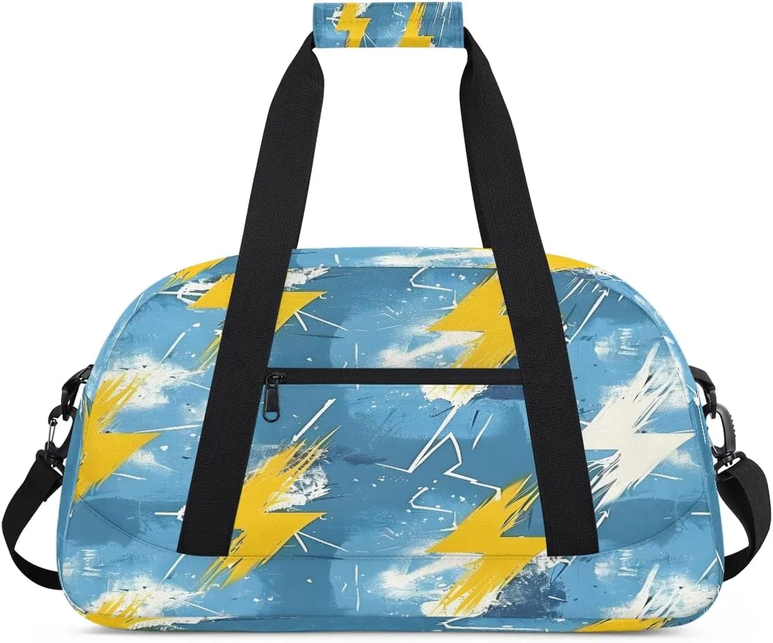 Lightning Kids Overnighter Duffel Bags for Boys, Carry-On Size Sports Gym Bag with Front Zipper Pocket for School Practice or Overnight Travel Weekender Sleepover Tote Bag