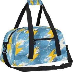 Lightning Kids Overnighter Duffel Bags for Boys, Carry-On Size Sports Gym Bag with Front Zipper Pocket for School Practice or Overnight Travel Weekender Sleepover Tote Bag