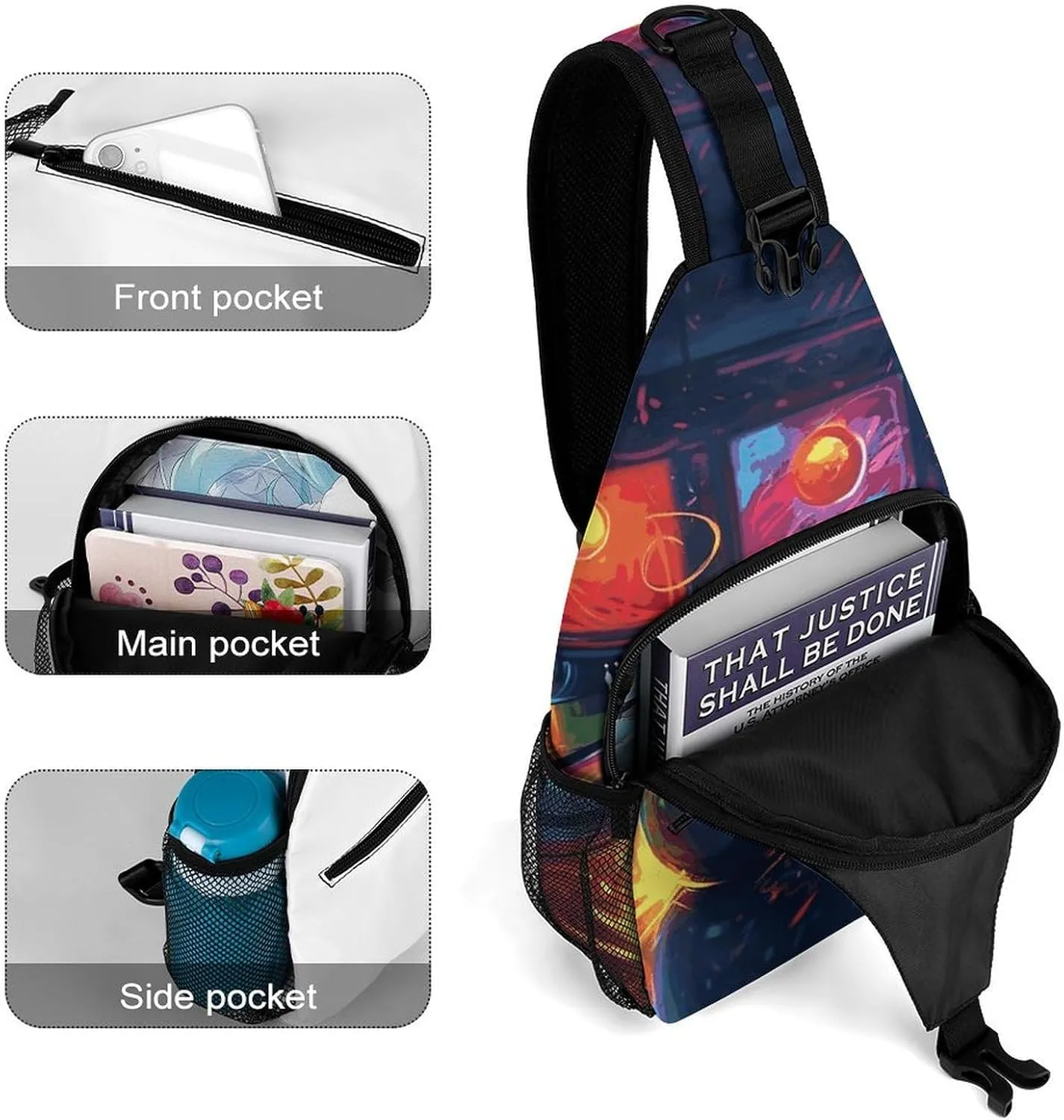 Lightweight Chest Bag Crossbody Bag Bowling Balls Sling Backpack for Women Men Sports Travel