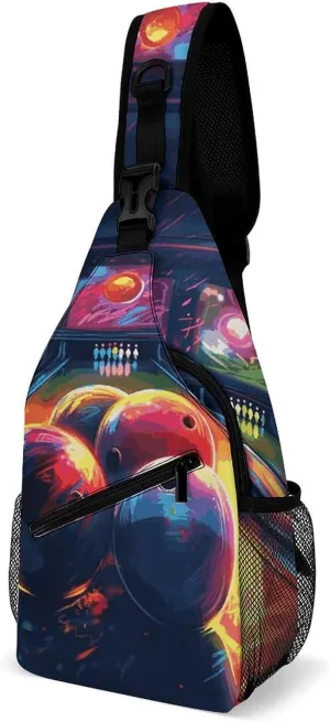 Lightweight Chest Bag Crossbody Bag Bowling Balls Sling Backpack for Women Men Sports Travel