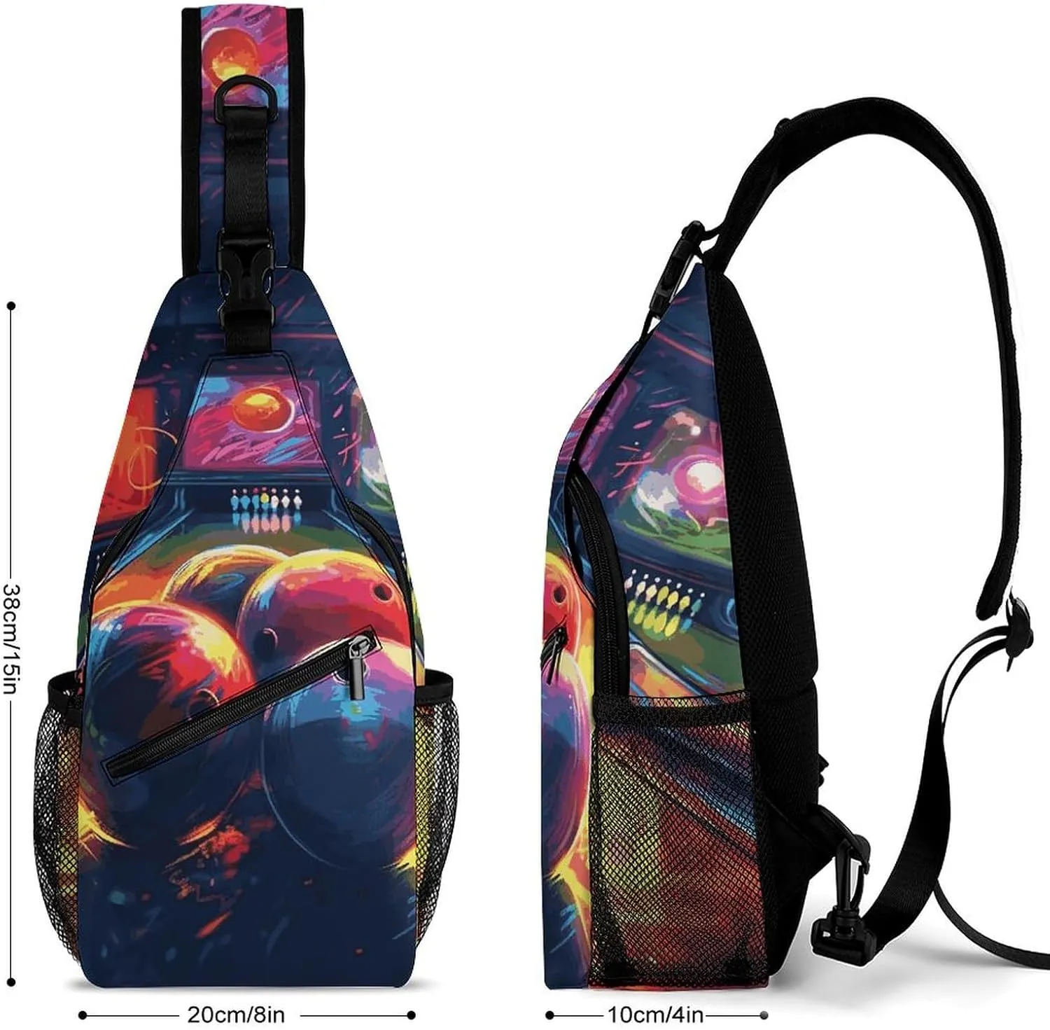 Lightweight Chest Bag Crossbody Bag Bowling Balls Sling Backpack for Women Men Sports Travel
