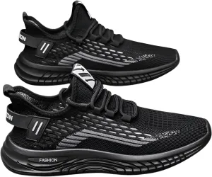 lilaBelle]【Athletic Casual Shoes Men's Breathable Running ers | Non-Slip Gym Footwear with Mesh Upper & Soft Sole | Lightweight -Season Walking Shoes for Sports & Street Style Black