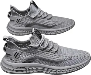 lilaBelle]【Athletic Casual Shoes Men's Breathable Running ers | Non-Slip Gym Footwear with Mesh Upper & Soft Sole | Lightweight -Season Walking Shoes for Sports & Street Style Grey